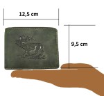 PORTFEL POZIOM Z WIZERUNKIEM JELENIA SKÓRA VINTAGE OLIV GREENBURRY 1705-STAG-30
