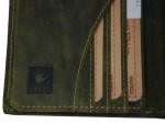 PORTFEL PION Z WIZERUNKIEM GŁOWY DZIKA SKÓRA OLIV VINTAGE GREENBURRY 1701-WILDBOAR-30