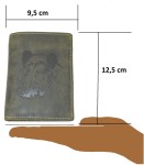 PORTFEL PION Z WIZERUNKIEM GŁOWY DZIKA SKÓRA OLIV VINTAGE GREENBURRY 1701-WILDBOAR-30