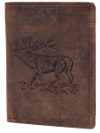 PORTFEL PION Z WIZERUNKIEM JELENIA SKÓRA VINTAGE GREENBURRY 1701-STAG-25