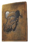 PORTFEL PION Z WIZERUNKIEM GŁOWY DZIKA SKÓRA VINTAGE GREENBURRY 1701-WILDBOAR-25