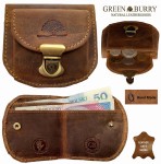 PORTFEL MINI PORTMONETKA PODKOWA SKÓRA VINTAGE GREENBURRY 1753-25