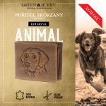PORTFEL POZIOM Z WIZERUNKIEM GŁOWY PSA SKÓRA VINTAGE GREENBURRY 1705-DOG-25