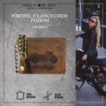 PORTFEL Z ŁAŃCUCHEM POZIOM SKÓRA VINTAGE GREENBURRY 1796-BIKE-25 MOTOCYKL