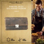 PORTFEL DUŻY KELNERSKI POZIOM SKÓRA VINTAGE GREENBURRY 1785A-25