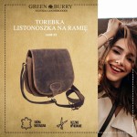 TOREBKA LISTONOSZKA MYŚLIWSKA NA RAMIĘ SKÓRA VINTAGE GREENBURRY 1638-25