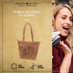 TORBA SHOPPER NA RAMIĘ SKÓRA VINTAGE GREENBURRY 1628-25