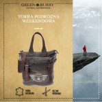 TORBA NA RAMIĘ SHOPPER BAG PŁÓTNO KHAKI SKÓRA GREENBURRY 5900-30 AVIATOR