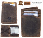 PORTFEL MAGICZNY ETUI NA KARTY SKÓRA VINTAGE GREENBURRY 1608-25