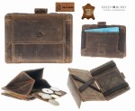 PORTFEL MAGICZNY PORTMONETKA ETUI NA KARTY SKÓRA VINTAGE GREENBURRY 1608A-25